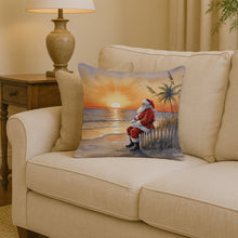 Load image into Gallery viewer, Santa Claus Watching the Sunset Christmas Throw Pillow
