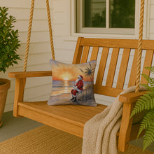 Load image into Gallery viewer, Santa Claus Watching the Sunset Christmas Throw Pillow