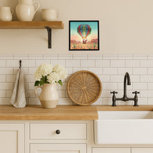 Load image into Gallery viewer, Santa Claus with a Hot-Air Balloon Christmas Framed Metal Print