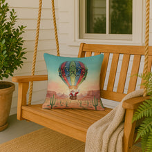 Load image into Gallery viewer, Santa Claus with a Hot-Air Balloon Christmas Throw Pillow