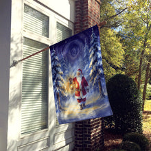Load image into Gallery viewer, Santa Claus with a Lantern in the Woods Christmas House Flag