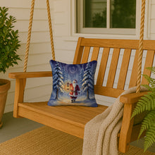 Load image into Gallery viewer, Santa Claus with a Lantern in the Woods Christmas Throw Pillow