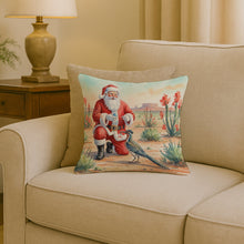 Load image into Gallery viewer, Santa Claus with a Roadrunner Christmas Throw Pillow