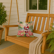 Load image into Gallery viewer, Santa Claus with Flamingos Christmas Throw Pillow