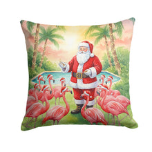 Load image into Gallery viewer, Santa Claus with Flamingos Christmas Throw Pillow