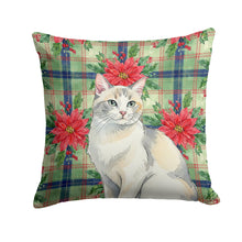 Load image into Gallery viewer, Dilute Calico Cat with Poinsettias Throw Pillow