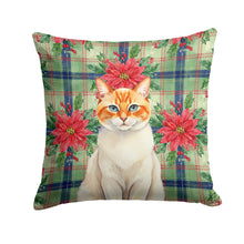 Load image into Gallery viewer, Flame Point Cat with Poinsettias Throw Pillow