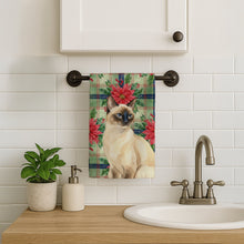 Load image into Gallery viewer, Seal Point Cat with Poinsettias Kitchen Towel