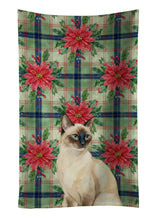 Load image into Gallery viewer, Seal Point Cat with Poinsettias Kitchen Towel