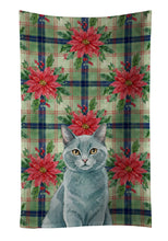Load image into Gallery viewer, Solid Gray Cat with Poinsettias Kitchen Towel
