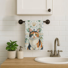 Load image into Gallery viewer, Calico Cat Coastal Sea Glass Kitchen Towel