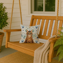 Load image into Gallery viewer, Classic Tabby Brown Cat Coastal Sea Glass Throw Pillow