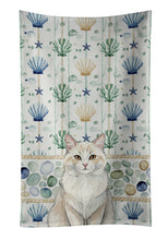 Load image into Gallery viewer, Cream and White Cat Coastal Sea Glass Kitchen Towel