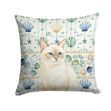 Load image into Gallery viewer, Cream Point Cat Coastal Sea Glass Throw Pillow