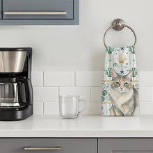 Load image into Gallery viewer, Dilute Tortoiseshell Cat Coastal Sea Glass Kitchen Towel