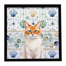 Load image into Gallery viewer, Flame Point Cat Coastal Sea Glass Framed Metal Print
