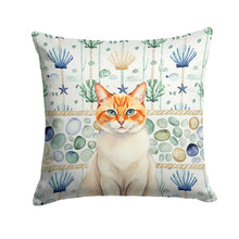 Load image into Gallery viewer, Flame Point Cat Coastal Sea Glass Throw Pillow