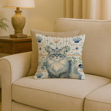 Load image into Gallery viewer, Persian Blue Cat Coastal Sea Glass Throw Pillow