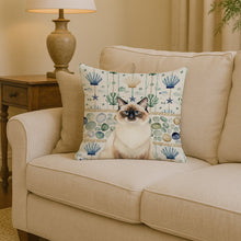 Load image into Gallery viewer, Ragdoll Seal Point Cat Coastal Sea Glass Throw Pillow
