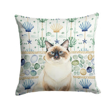 Load image into Gallery viewer, Ragdoll Seal Point Cat Coastal Sea Glass Throw Pillow