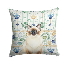 Load image into Gallery viewer, Ragdoll Seal Point Cat Coastal Sea Glass Throw Pillow