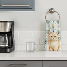 Load image into Gallery viewer, Solid Cream Cat Coastal Sea Glass Kitchen Towel