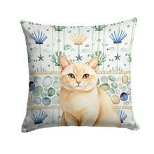 Load image into Gallery viewer, Solid Cream Cat Coastal Sea Glass Throw Pillow