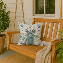 Load image into Gallery viewer, Solid Gray Cat Coastal Sea Glass Throw Pillow