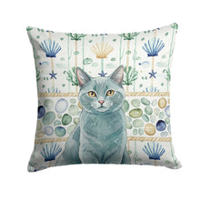 Load image into Gallery viewer, Solid Gray Cat Coastal Sea Glass Throw Pillow