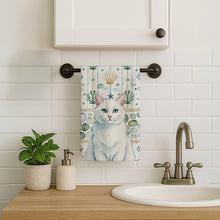 Load image into Gallery viewer, Solid White Cat Coastal Sea Glass Kitchen Towel