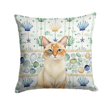 Load image into Gallery viewer, Tortie Point  Cat Coastal Sea Glass Throw Pillow
