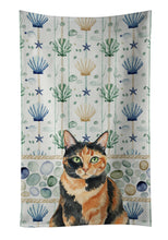 Load image into Gallery viewer, Tortoiseshell Cat Coastal Sea Glass Kitchen Towel