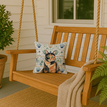 Load image into Gallery viewer, Tortoiseshell Cat Coastal Sea Glass Throw Pillow