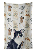 Load image into Gallery viewer, Black and White Tuxedo Cat Coffee Time Kitchen Towel