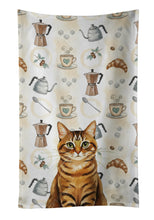 Load image into Gallery viewer, Classic Tabby Brown Cat Coffee Time Kitchen Towel