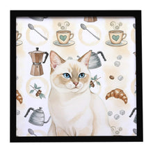 Load image into Gallery viewer, Cream Point Cat Coffee Time Framed Metal Print