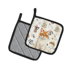 Load image into Gallery viewer, Flame Point Cat Coffee Time Pair of Pot Holders