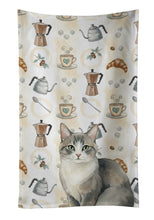 Load image into Gallery viewer, Gray and White Cat Coffee Time Kitchen Towel