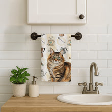 Load image into Gallery viewer, Norwegian Forest Cat Brown Tabby Cat Coffee Time Kitchen Towel