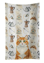 Load image into Gallery viewer, Orange and White Cat Coffee Time Kitchen Towel