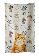 Load image into Gallery viewer, Orange Classic Tabby Cat Coffee Time Kitchen Towel