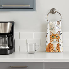 Load image into Gallery viewer, Orange Mackerel Tabby Cat Coffee Time Kitchen Towel