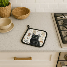 Load image into Gallery viewer, Persian Black Cat Coffee Time Pair of Pot Holders