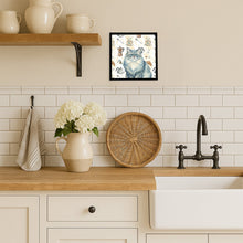 Load image into Gallery viewer, Persian Blue Cat Coffee Time Framed Metal Print