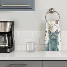 Load image into Gallery viewer, Solid Gray Cat Coffee Time Kitchen Towel