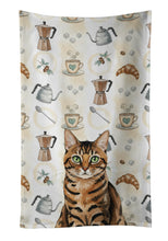 Load image into Gallery viewer, Spotted Tabby Brown Cat Coffee Time Kitchen Towel