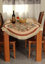 Load image into Gallery viewer, Tache Festive Red Yuletide Blooms Tapestry Tablecloths (5598)