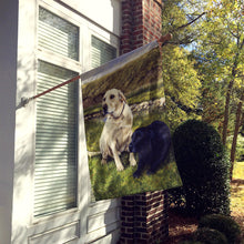 Load image into Gallery viewer, Yellow and Black Labradors Flag Canvas House Size FRF0018CHF