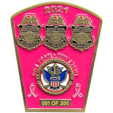 Load image into Gallery viewer, BL15-009 CBP Pink Border Patrol Field Operations Air and Marine Challenge Coin Breast Cancer Cancer Awareness