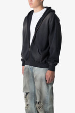 Load image into Gallery viewer, Faded Basic Zip Up Hoodie - Washed Black